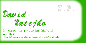 david matejko business card